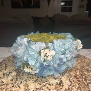Marche Exclusive • Vintage • 1950’s • Floral • Blue/White/Green • Hat